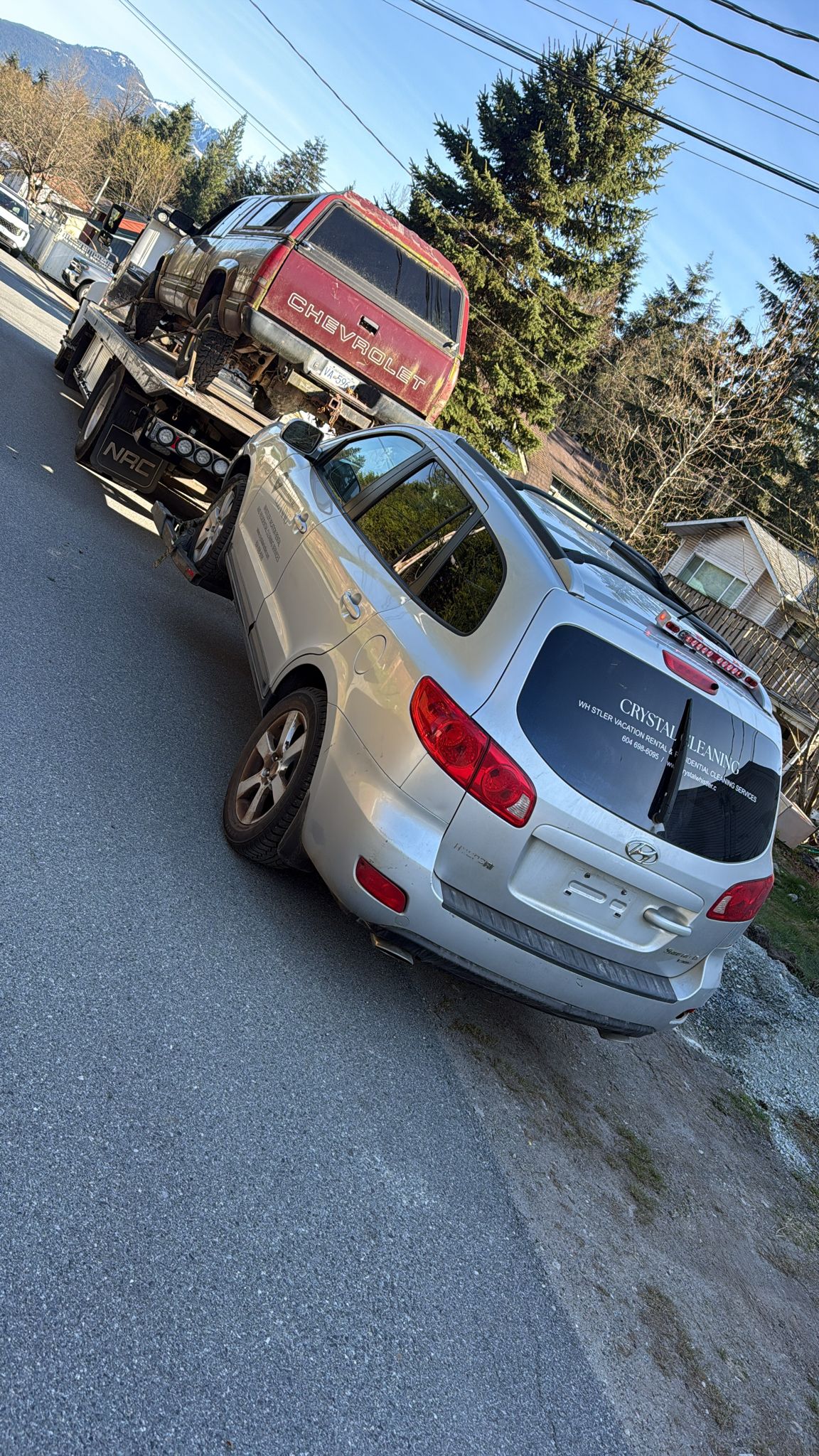 Scrap car loaded for removal near Vancouver